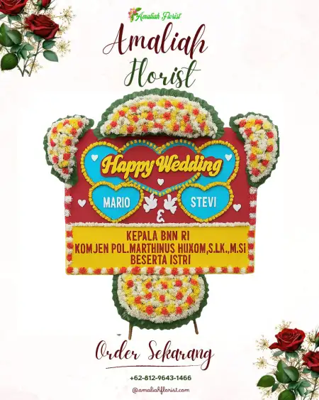 Papan Bunga Pernikahan Enok